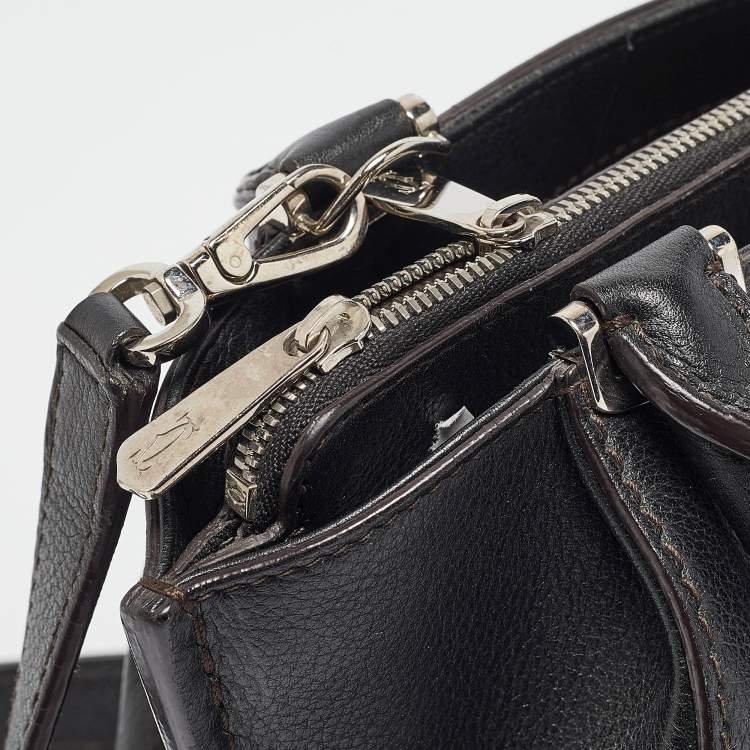 Pre Owned Cartier Black Leather Mini C de Cartier Satchel