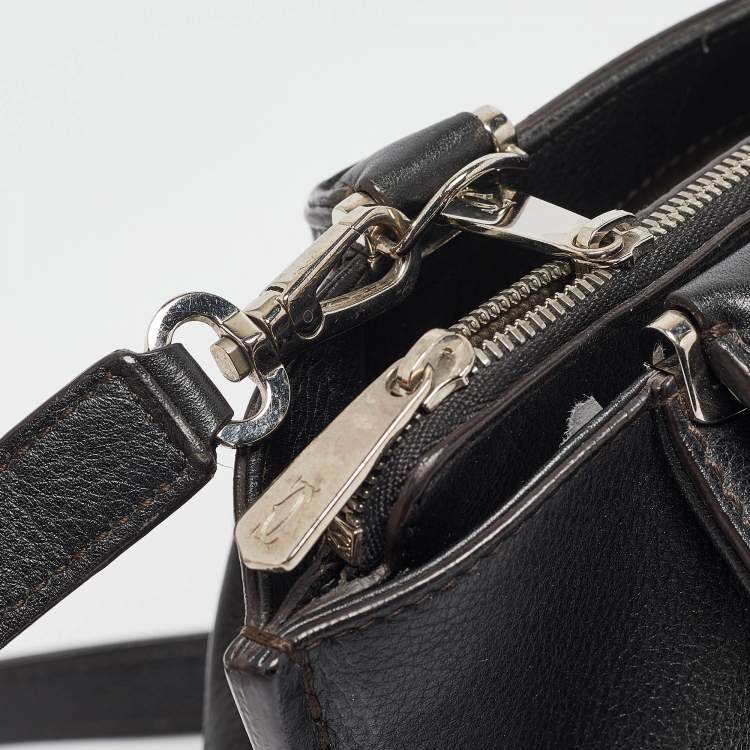 Pre Owned Cartier Black Leather Mini C de Cartier Satchel