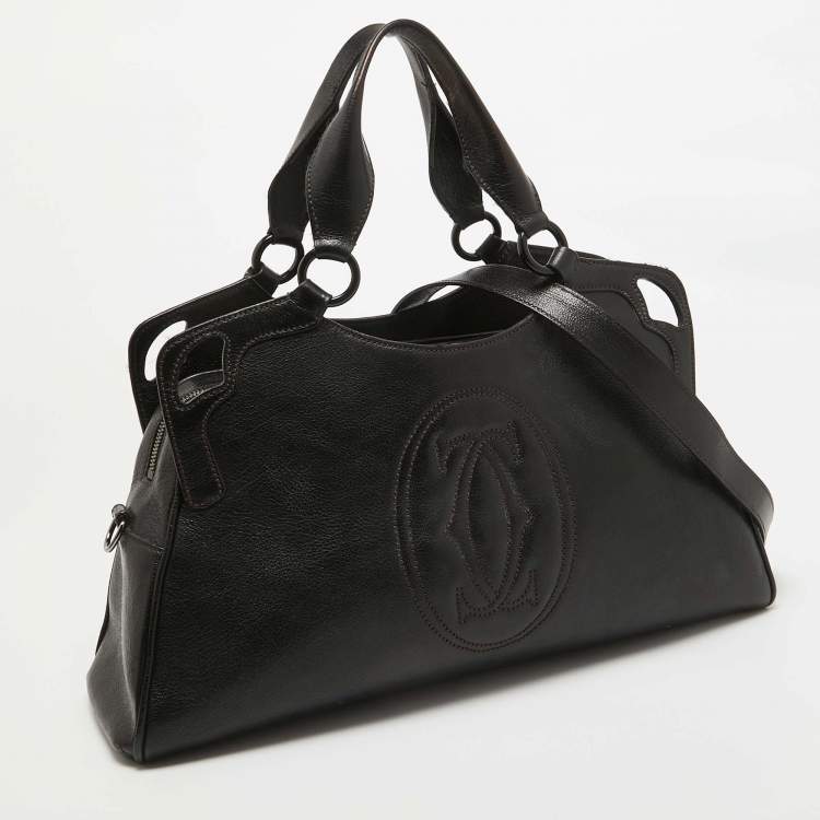 Pre Owned Cartier Dark Brown Leather Marcello de Cartier Bag
