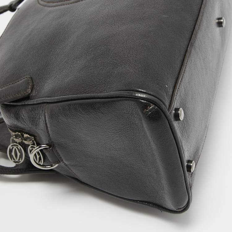 Pre Owned Cartier Dark Brown Leather Marcello de Cartier Bag