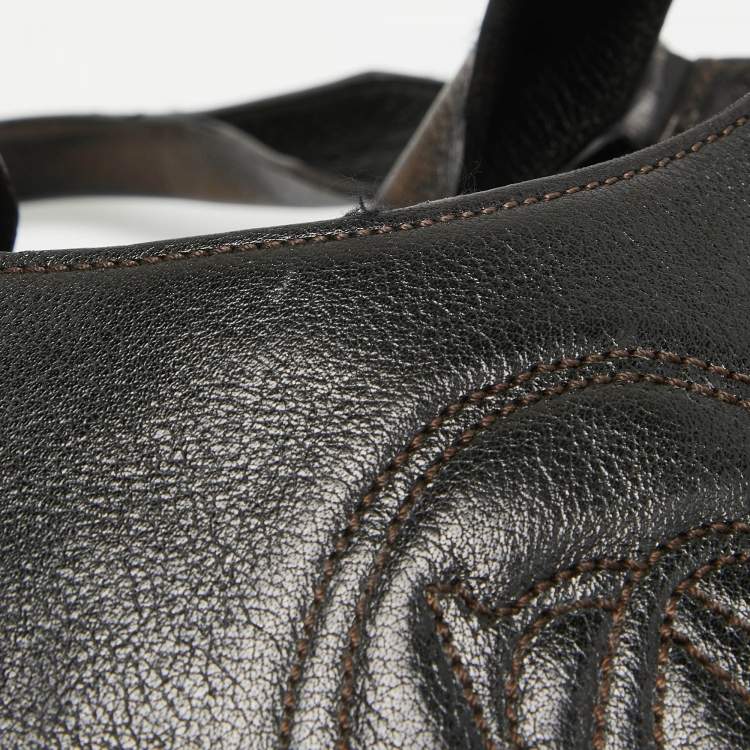 Pre Owned Cartier Dark Brown Leather Marcello de Cartier Bag