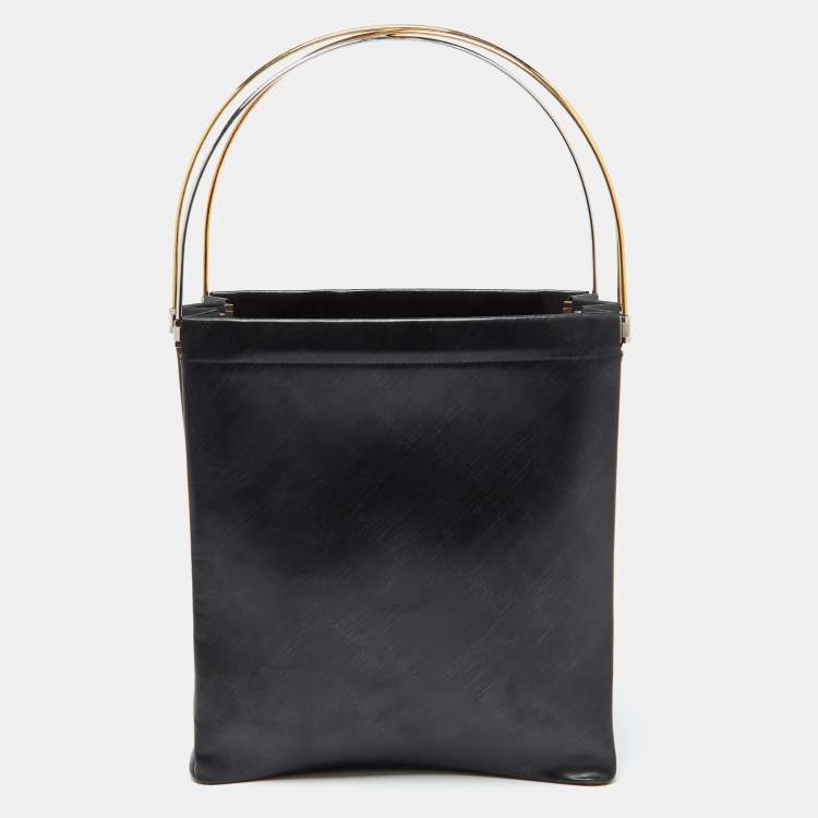 Pre Owned Cartier Black Leather Trinity Bag
