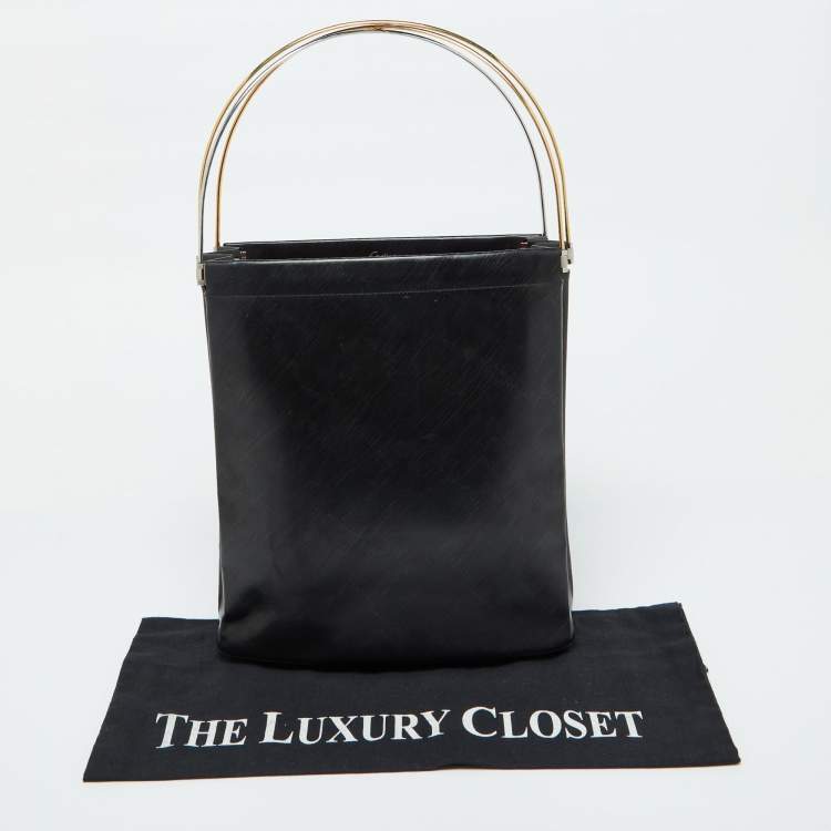 Pre Owned Cartier Black Leather Trinity Bag