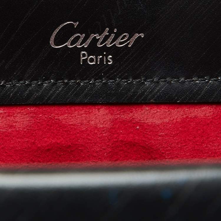 Pre Owned Cartier Black Leather Trinity Bag