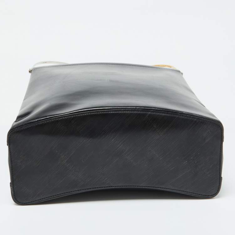 Pre Owned Cartier Black Leather Trinity Bag