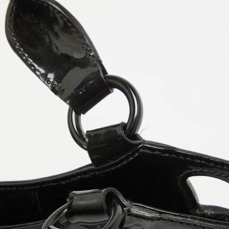 Pre Owned Cartier Black Patent Leather Small Marcello De Cartier Tote