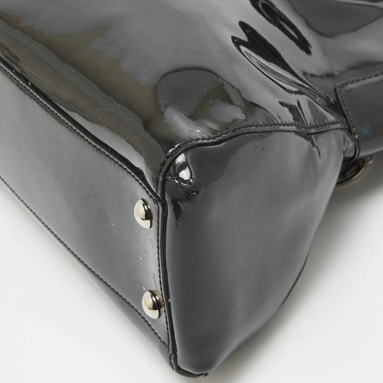 Pre Owned Cartier Black Patent Leather Small Marcello De Cartier Tote