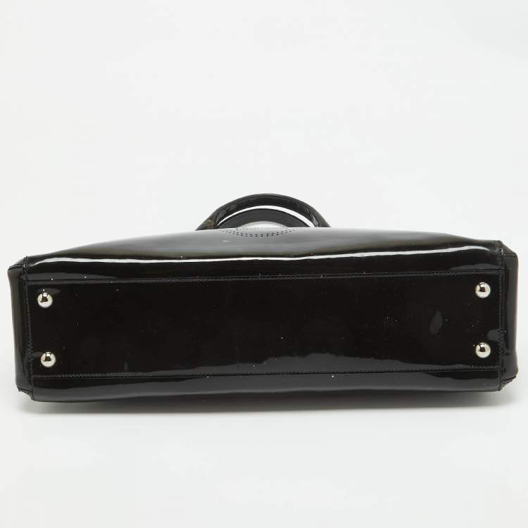 Pre Owned Cartier Black Patent Leather Small Marcello De Cartier Tote