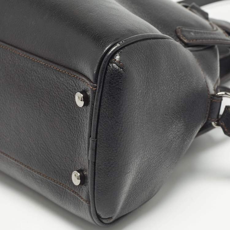 Pre Owned Cartier Black Leather Marcello de Cartier Bag