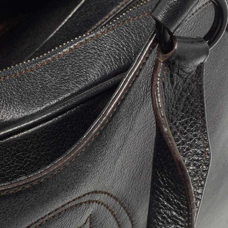 Pre Owned Cartier Black Leather Marcello de Cartier Bag