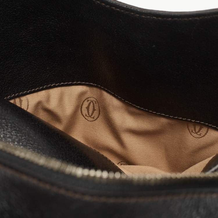 Pre Owned Cartier Black Leather Marcello de Cartier Bag