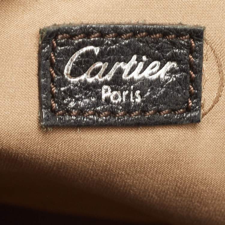 Pre Owned Cartier Black Leather Marcello de Cartier Bag