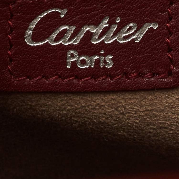 Pre Owned Cartier Burgundy Patent Leather Happy Birthday Cabochon Flap Bag