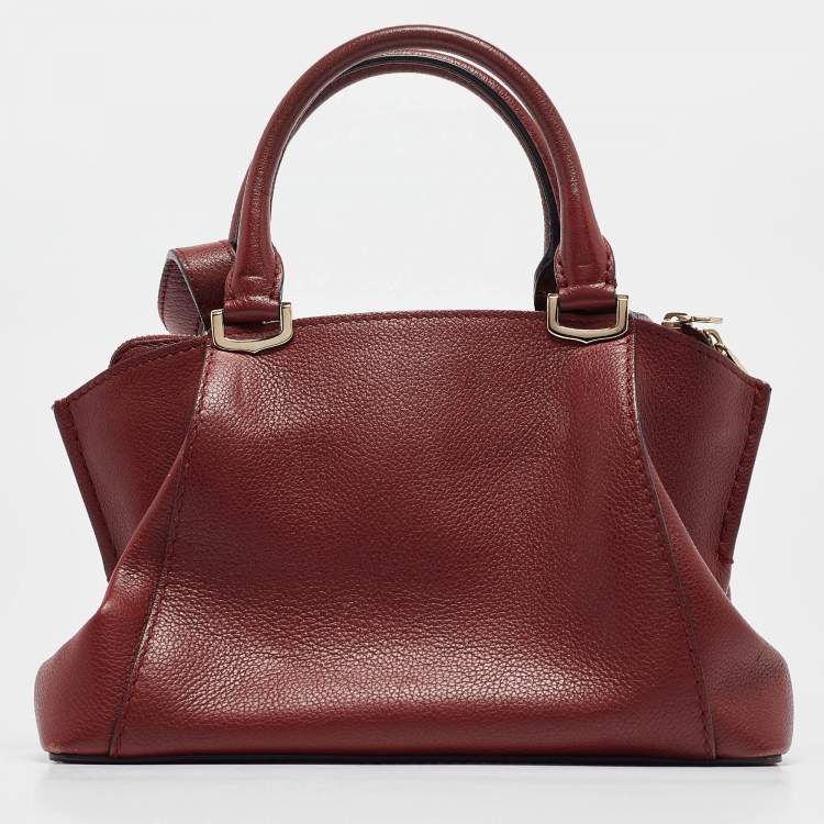 Pre Owned Cartier Red Leather Mini C de Cartier Satchel