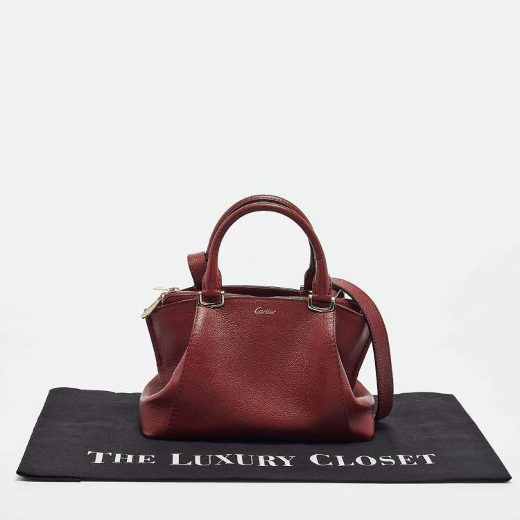 Pre Owned Cartier Red Leather Mini C de Cartier Satchel