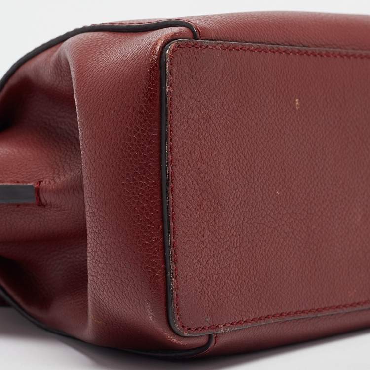 Pre Owned Cartier Red Leather Mini C de Cartier Satchel