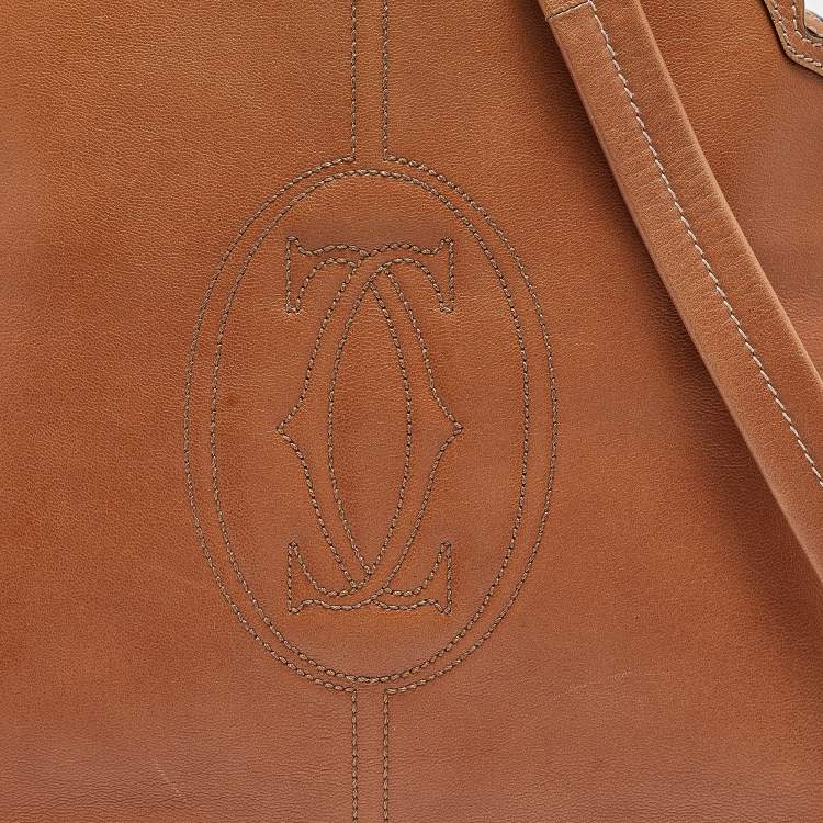 Pre Owned Cartier Tan Leather Marcello de Cartier Satchel