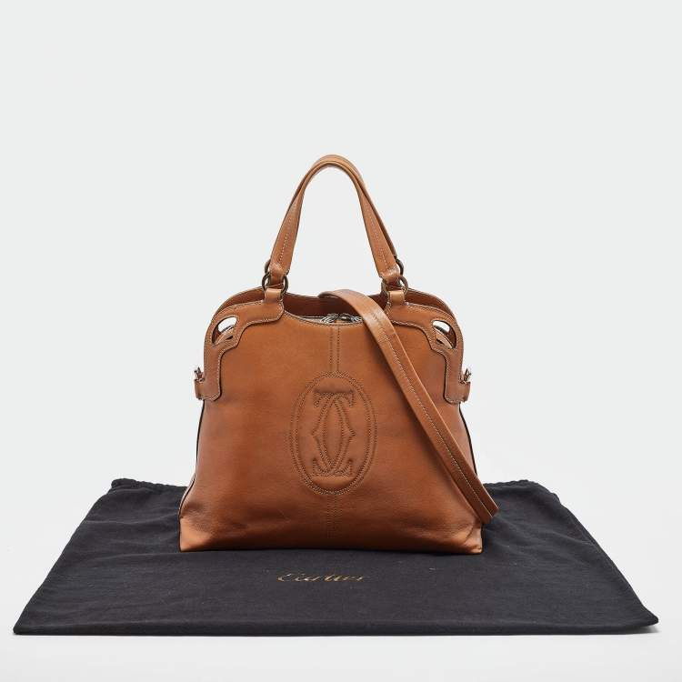 Pre Owned Cartier Tan Leather Marcello de Cartier Satchel