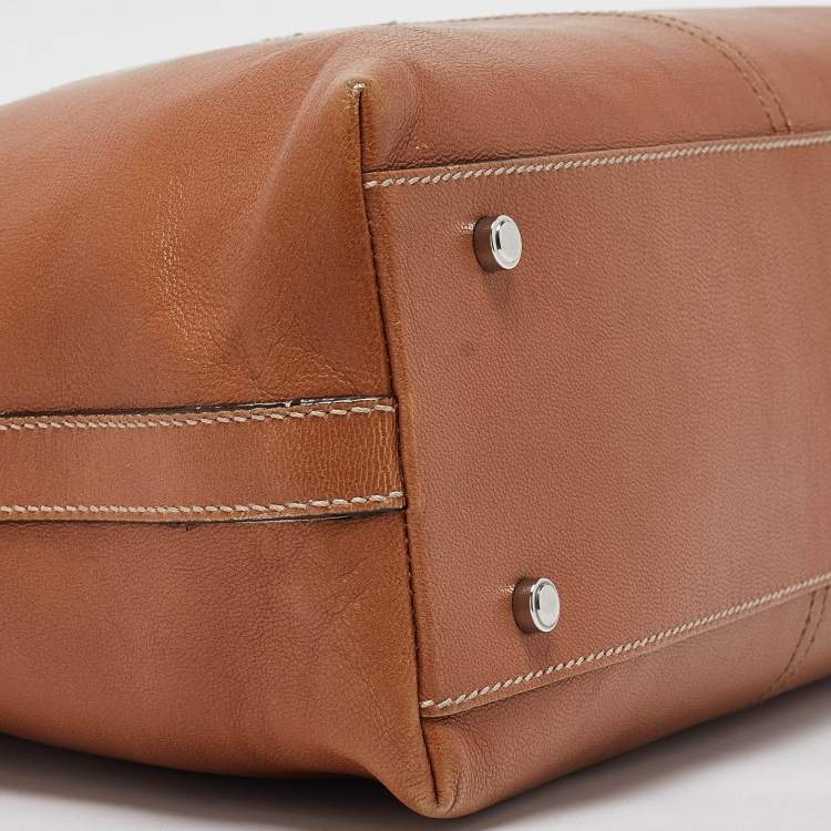 Pre Owned Cartier Tan Leather Marcello de Cartier Satchel