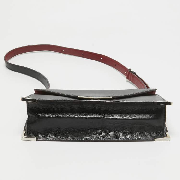 Pre Owned Cartier Black Leather Envelope Shoulder Bag