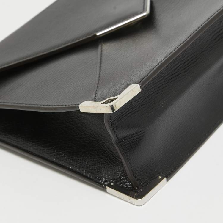 Pre Owned Cartier Black Leather Envelope Shoulder Bag