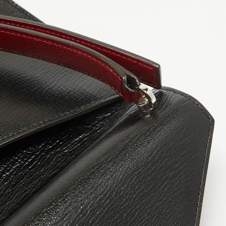 Pre Owned Cartier Black Leather Envelope Shoulder Bag
