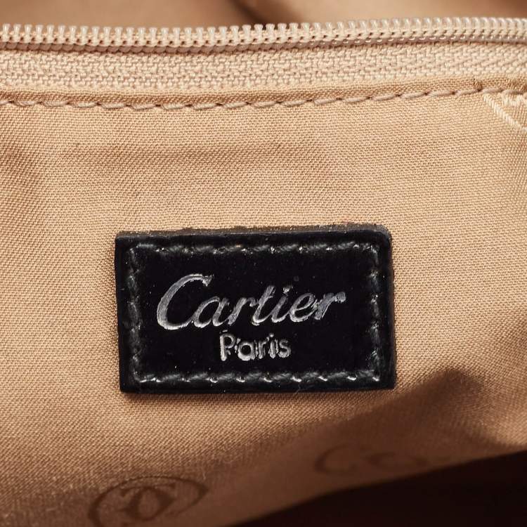 Pre Owned Cartier Black Patent Leather Small Marcello De Cartier Tote