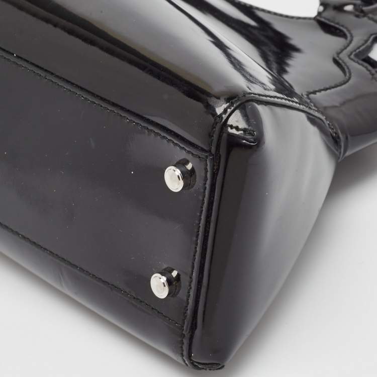 Pre Owned Cartier Black Patent Leather Small Marcello De Cartier Tote