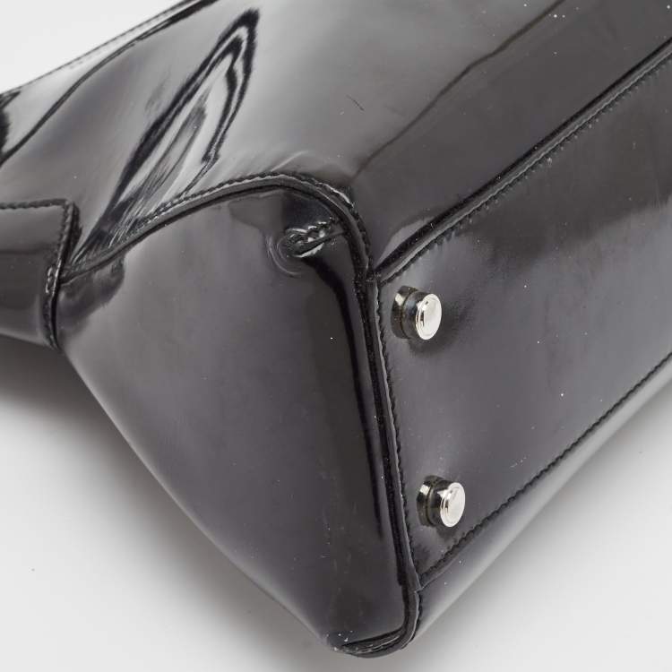 Pre Owned Cartier Black Patent Leather Small Marcello De Cartier Tote