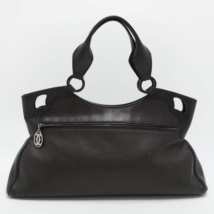Pre Owned Cartier Black Leather Marcello de Cartier Satchel