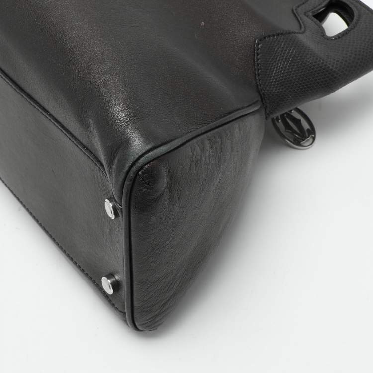 Pre Owned Cartier Black Leather Marcello de Cartier Satchel
