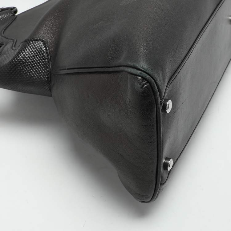 Pre Owned Cartier Black Leather Marcello de Cartier Satchel