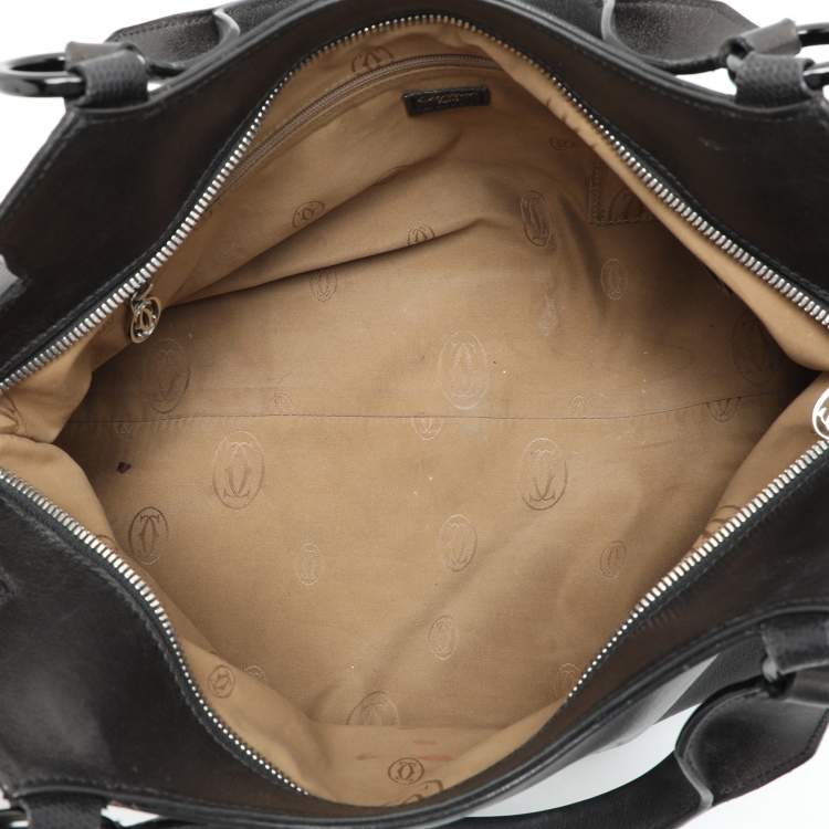 Pre Owned Cartier Black Leather Marcello de Cartier Satchel