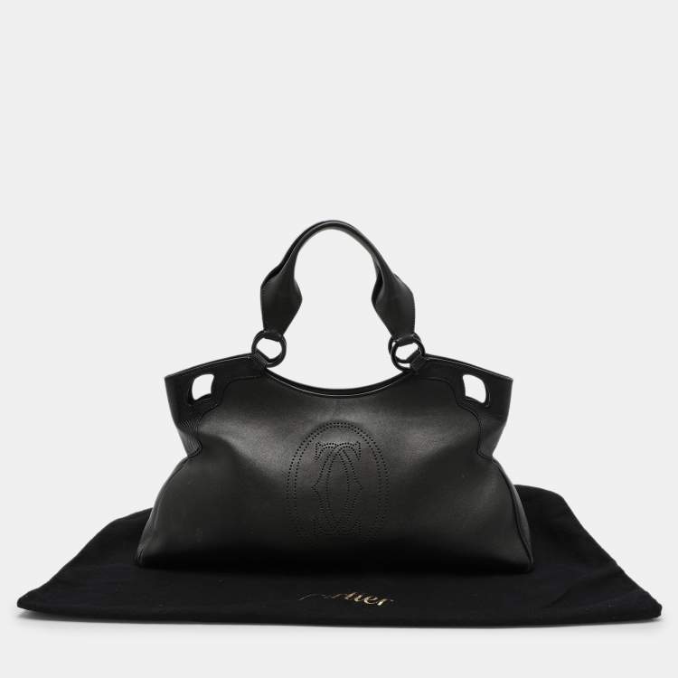 Pre Owned Cartier Black Leather Marcello de Cartier Satchel