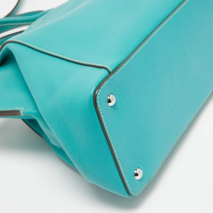 Pre Owned Cartier Green Leather Small C De Cartier Bag