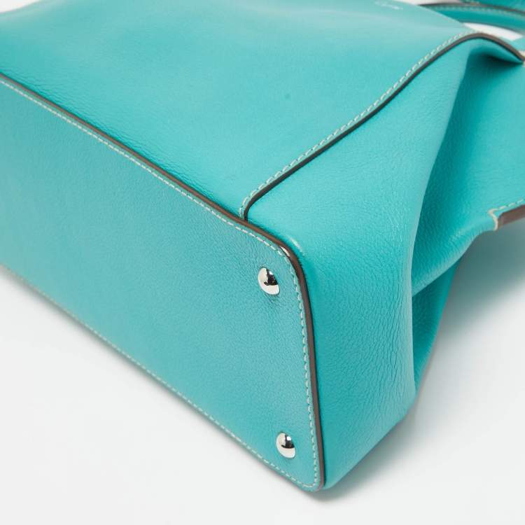 Pre Owned Cartier Green Leather Small C De Cartier Bag