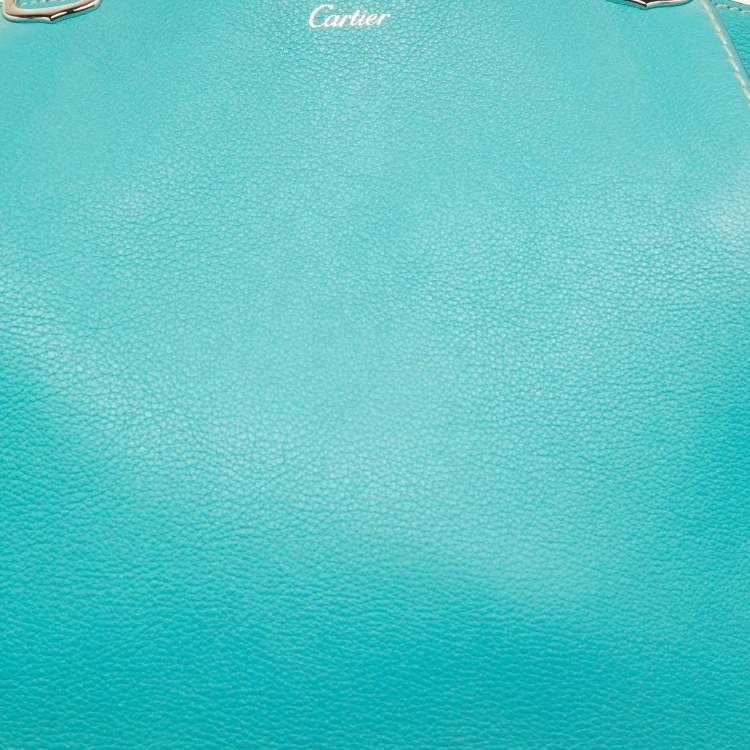 Pre Owned Cartier Green Leather Small C De Cartier Bag