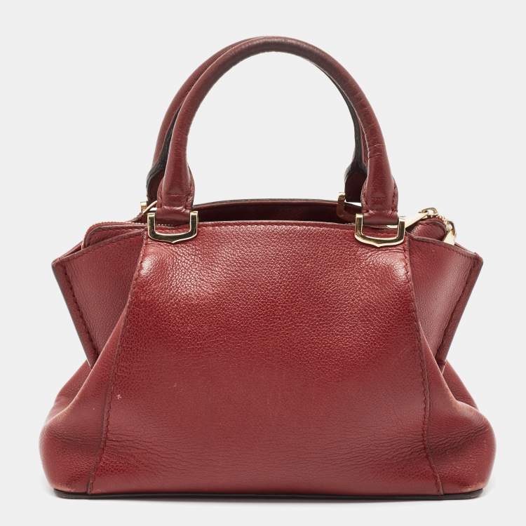 Pre Owned Cartier Red Leather Mini C de Cartier Satchel