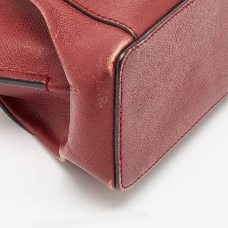 Pre Owned Cartier Red Leather Mini C de Cartier Satchel