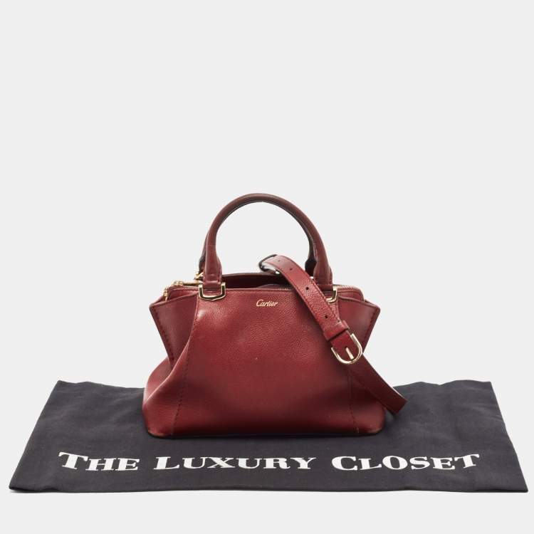 Pre Owned Cartier Red Leather Mini C de Cartier Satchel