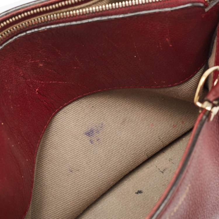Pre Owned Cartier Red Leather Mini C de Cartier Satchel