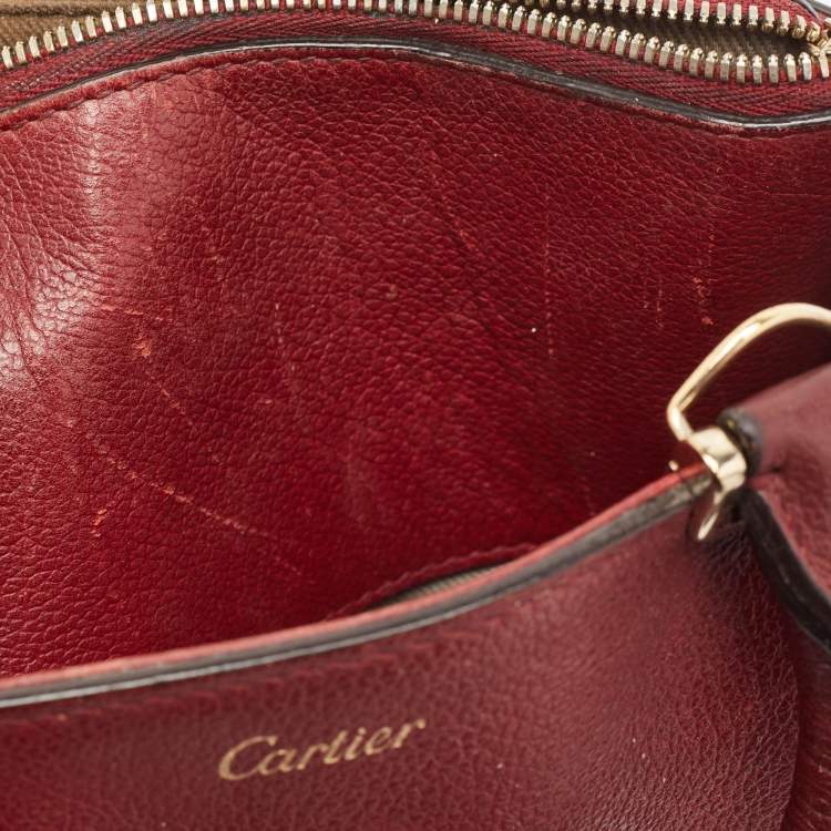 Pre Owned Cartier Red Leather Mini C de Cartier Satchel