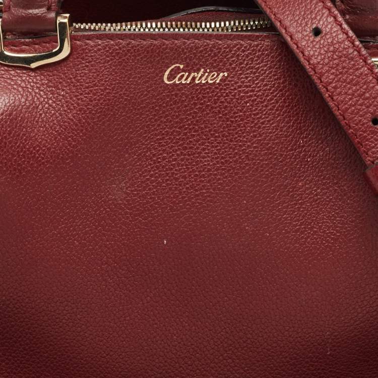 Pre Owned Cartier Red Leather Mini C de Cartier Satchel