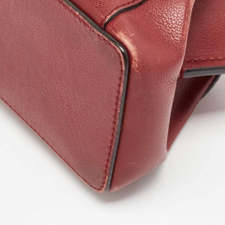 Pre Owned Cartier Red Leather Mini C de Cartier Satchel