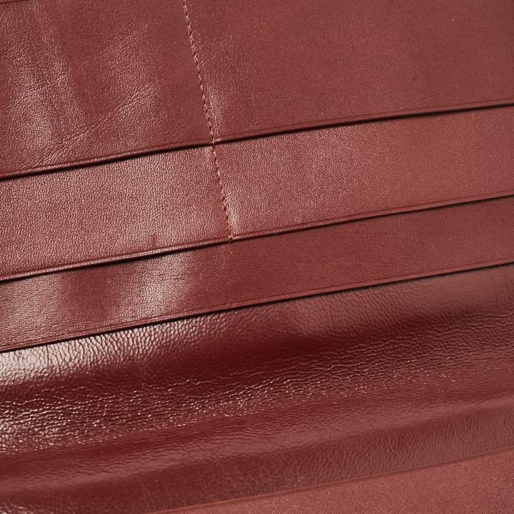 Pre Owned Cartier Burgundy Leather Must de Cartier Bifold Long Wallet