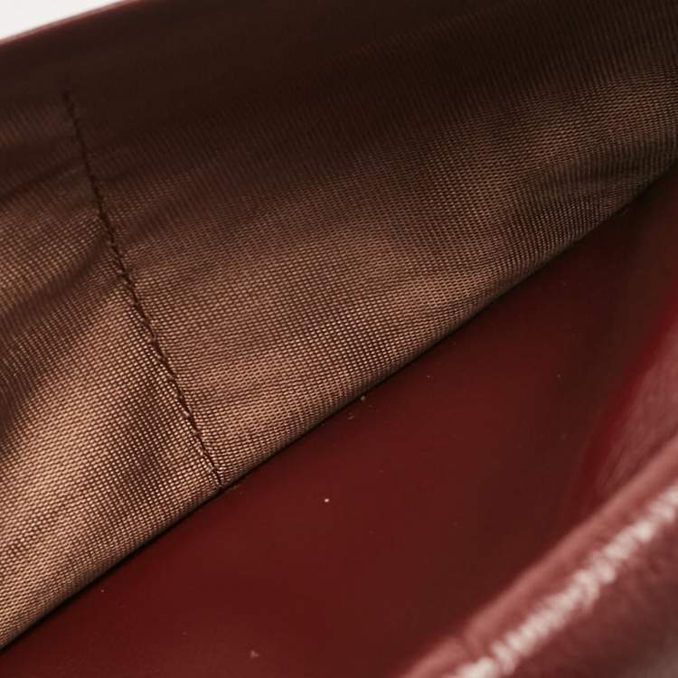 Pre Owned Cartier Burgundy Leather Must de Cartier Bifold Long Wallet