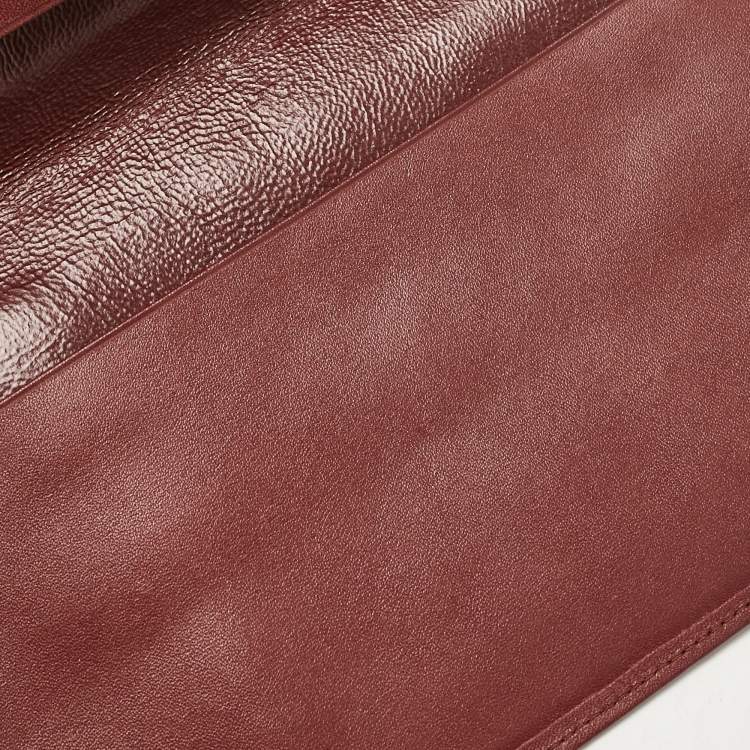Pre Owned Cartier Burgundy Leather Must de Cartier Bifold Long Wallet