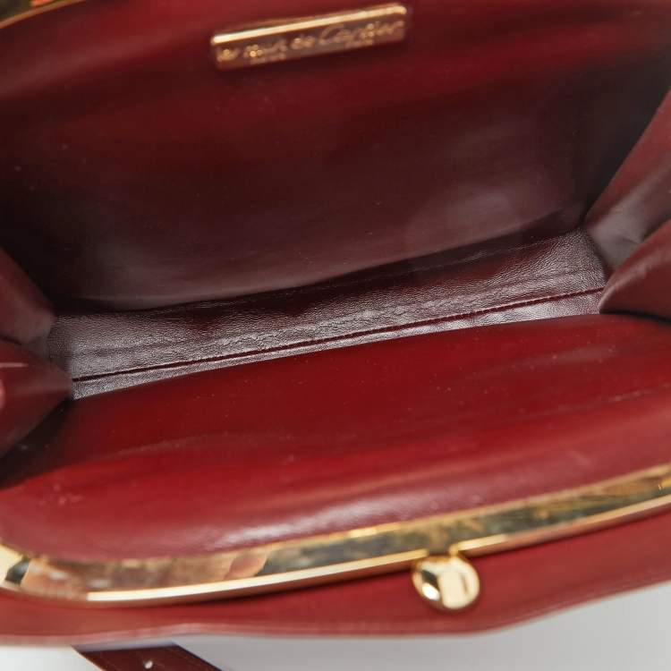 Pre Owned Cartier Burgundy Leather Les Must de Cartier Shoulder Bag
