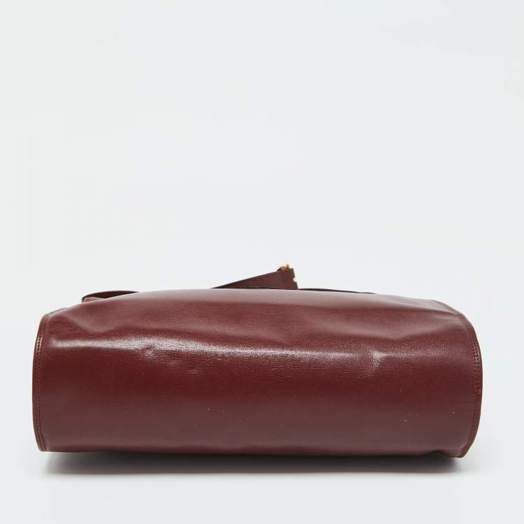 Pre Owned Cartier Burgundy Leather Les Must de Cartier Shoulder Bag