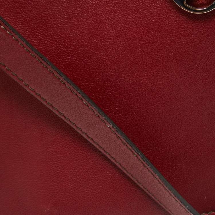 Pre Owned Cartier Burgundy Leather and Suede Marcello De Cartier Flap Top Handle Bag